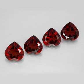캐럿 천연 딥 레드 알만딘 가넷 보석, 하트 모양, 7.1×7.1 mm, VVS-VS