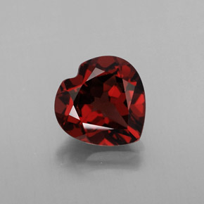 1.50캐럿 천연 딥 레드 알만딘 가넷, 하트 모양, 7.2×7.2 mm, VVS