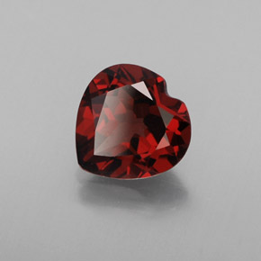 1.50캐럿 천연 딥 레드 알만딘 가넷, 하트 모양, 7.2×7.2 mm, VVS