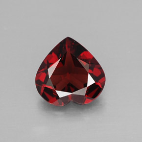 1.32캐럿 천연 딥 레드 알만딘 가넷, 하트 모양, 7.1×7 mm, VVS