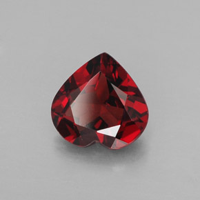 1.32캐럿 천연 딥 레드 알만딘 가넷, 하트 모양, 7.1×7 mm, VVS
