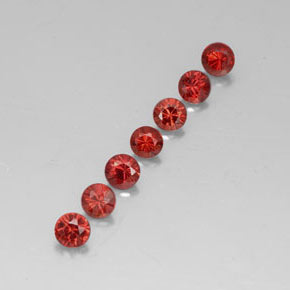 캐럿 천연 딥 레드 알만딘 석류석 보석, 라운드 컷, VVS-VS