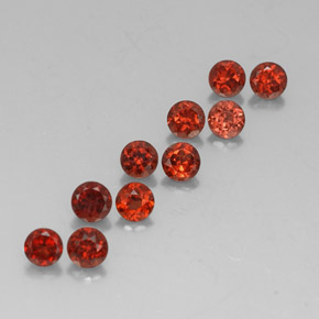 캐럿 천연 빨간색 알만딘 석류석 보석, 라운드 컷, VVS-VS