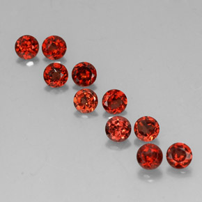 캐럿 천연 레드 알만딘 가넷 보석, 라운드 컷, 4.08 mm, VVS-VS