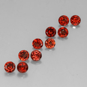 캐럿 천연 레드 알만딘 가넷 보석, 라운드 컷, 4.08 mm, VVS-VS