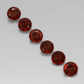 캐럿 천연 딥 레드 알만딘 가넷 보석, 라운드 컷, 4.09 mm, VVS-VS