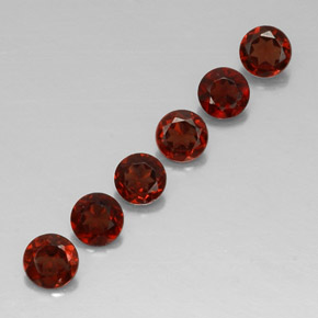 캐럿 천연 딥 레드 알만딘 가넷 보석, 라운드 컷, 4.09 mm, VVS-VS