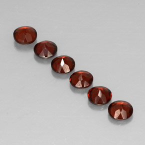 캐럿 천연 딥 레드 알만딘 가넷 보석, 라운드 컷, 4.09 mm, VVS-VS