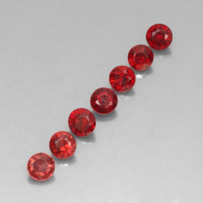 캐럿 천연 딥 레드 알만딘 가넷 보석, 라운드 컷, 4.07 mm, VVS-VS