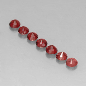 캐럿 천연 딥 레드 알만딘 가넷 보석, 라운드 컷, 4.07 mm, VVS-VS
