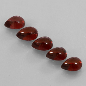캐럿 천연 딥 레드 알만딘 가넷 보석, 투명한, 6.8×4.9 mm, 투명/반투명