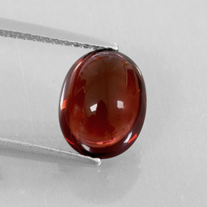3.38캐럿 천연 딥 레드 알만딘 가넷, 투명한, 9.9×7.7 mm, 투명/반투명