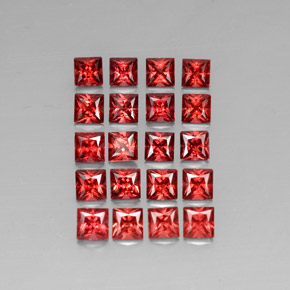 캐럿 천연 레드 알만딘 가넷 보석, 스퀘어, 3.9×3.9 mm, VVS-VS