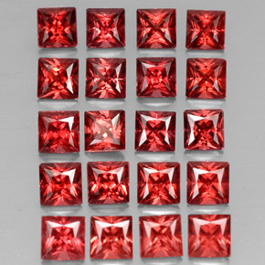 캐럿 천연 레드 알만딘 가넷 보석, 스퀘어, 3.9×3.9 mm, VVS-VS