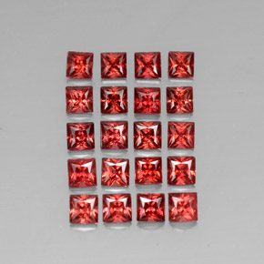 캐럿 천연 레드 알만딘 가넷 보석, 스퀘어, 4×4 mm, VVS-VS