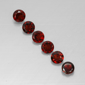 캐럿 천연 딥 레드 알만딘 가넷 보석, 라운드 컷, 4.10 mm, VVS-VS