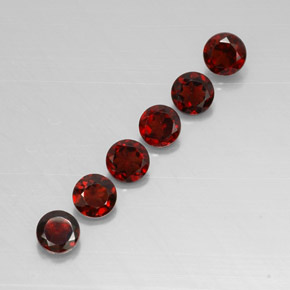 캐럿 천연 딥 레드 알만딘 가넷 보석, 라운드 컷, 4.10 mm, VVS-VS