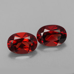캐럿 천연 딥 레드 알만딘 가넷 보석, 타원형 컷, 7.2×5.2 mm, VVS