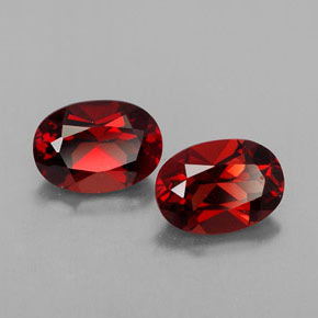 캐럿 천연 딥 레드 알만딘 가넷 보석, 타원형 컷, 7.2×5.2 mm, VVS