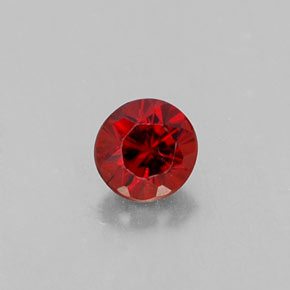 0.37캐럿 천연 딥 레드 알만딘 가넷, 라운드 컷, 4.10 mm, VVS-VS