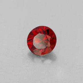 0.37캐럿 천연 딥 레드 알만딘 가넷, 라운드 컷, 4.10 mm, VVS-VS