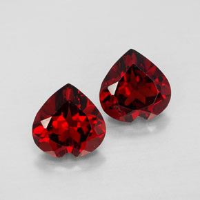캐럿 천연 딥 레드 알만딘 가넷 보석, 하트 모양, 7.3×7.2 mm, VVS-VS