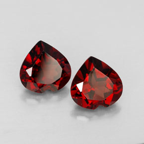 캐럿 천연 딥 레드 알만딘 가넷 보석, 하트 모양, 7.3×7.2 mm, VVS-VS
