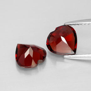 캐럿 천연 딥 레드 알만딘 가넷 보석, 하트 모양, 7.3×7.2 mm, VVS-VS
