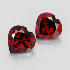 캐럿 천연 딥 레드 알만딘 가넷 보석, 하트 모양, 7.2×7.1 mm, VVS-VS