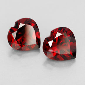 캐럿 천연 딥 레드 알만딘 가넷 보석, 하트 모양, 7.2×7.1 mm, VVS-VS