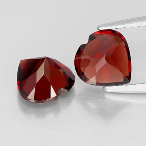 캐럿 천연 딥 레드 알만딘 가넷 보석, 하트 모양, 7.2×7.1 mm, VVS-VS