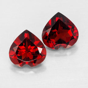캐럿 천연 딥 레드 알만딘 가넷 보석, 하트 모양, 7.3×7.2 mm, VVS-VS