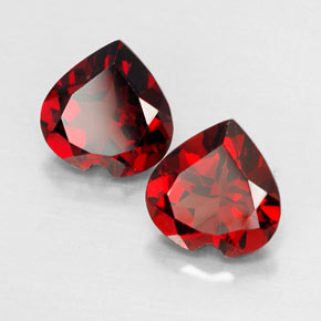캐럿 천연 딥 레드 알만딘 가넷 보석, 하트 모양, 7.3×7.2 mm, VVS-VS