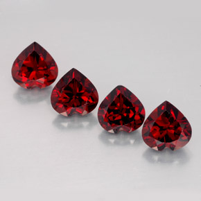 캐럿 천연 딥 레드 알만딘 가넷 보석, 하트 모양, 7.3×7.1 mm, VVS-VS