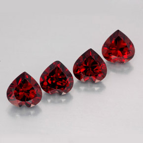 캐럿 천연 딥 레드 알만딘 가넷 보석, 하트 모양, 7.3×7.1 mm, VVS-VS