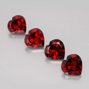 캐럿 천연 딥 레드 알만딘 가넷 보석, 하트 모양, 7.3×7.2 mm, VVS-VS