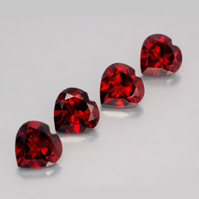 캐럿 천연 딥 레드 알만딘 가넷 보석, 하트 모양, 7.3×7.2 mm, VVS-VS