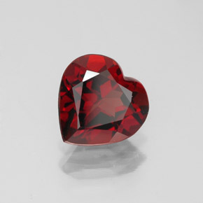 1.44캐럿 천연 딥 레드 알만딘 가넷, 하트 모양, 7.1×7.1 mm, VVS