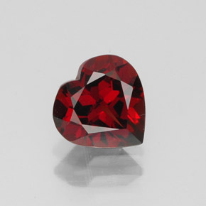1.59캐럿 천연 딥 레드 알만딘 가넷, 하트 모양, 7.2×7.2 mm, VVS