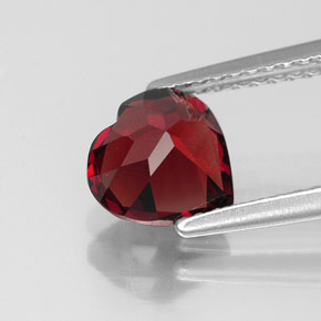 1.59캐럿 천연 딥 레드 알만딘 가넷, 하트 모양, 7.2×7.2 mm, VVS