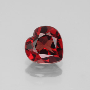 1.24캐럿 천연 딥 레드 알만딘 가넷, 하트 모양, 6.8×6.8 mm, VVS-VS