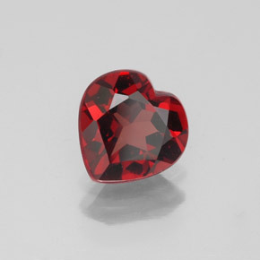 1.24캐럿 천연 딥 레드 알만딘 가넷, 하트 모양, 6.8×6.8 mm, VVS-VS