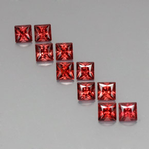 캐럿 천연 레드 알만딘 가넷 보석, 스퀘어, 3.9×3.9 mm, VVS-VS