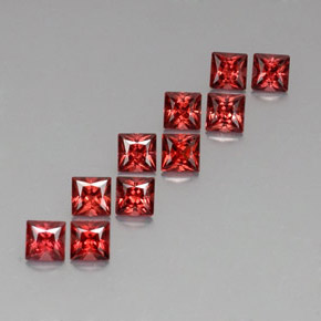 캐럿 천연 레드 알만딘 가넷 보석, 스퀘어, 3.9×3.9 mm, VVS-VS