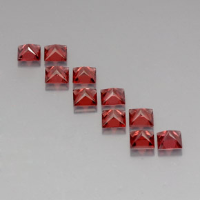 캐럿 천연 레드 알만딘 가넷 보석, 스퀘어, 3.9×3.9 mm, VVS-VS