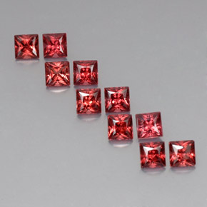 캐럿 천연 레드 알만딘 가넷 보석, 스퀘어, 4×4 mm, VVS-VS