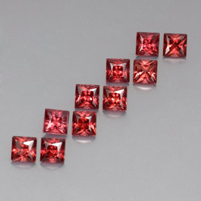 캐럿 천연 레드 알만딘 가넷 보석, 스퀘어, 4×4 mm, VVS-VS