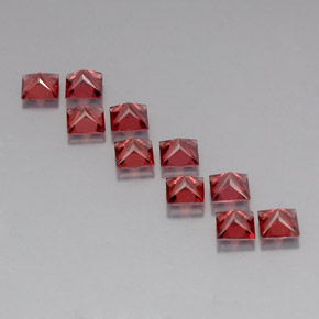 캐럿 천연 레드 알만딘 가넷 보석, 스퀘어, 4×4 mm, VVS-VS