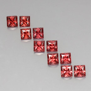 캐럿 천연 레드 알만딘 가넷 보석, 스퀘어, 3.9×3.9 mm, VVS-VS