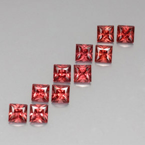 캐럿 천연 레드 알만딘 가넷 보석, 스퀘어, 3.9×3.9 mm, VVS-VS